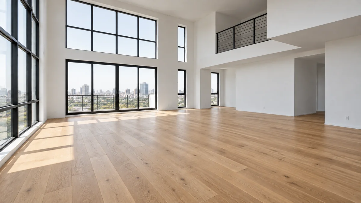 The same room finished in oak
